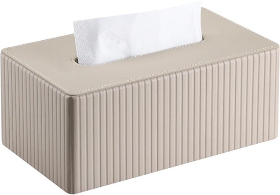 Foto: Rechthoekige tissueboxhouder tissue box tissuedoos tissueboxrek geschikt voor thuis en op kantoor leer melkthee