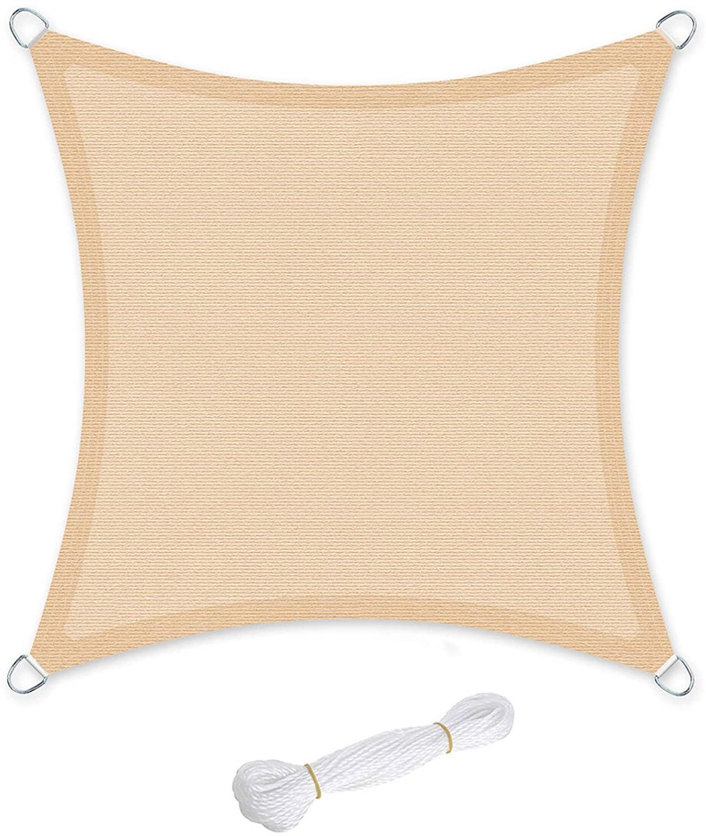Zonneschermdoek – 3 x 3 m – HDPE – UV-bescherming – Ademend – Waterdoorlatend – Zandgeel