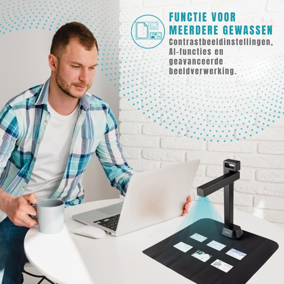 MIRA® Smart Boekenscanner - Documentenscanner via USB – Scanner – Zwart - 12cm x 9cm x 40cm thumbnail 5