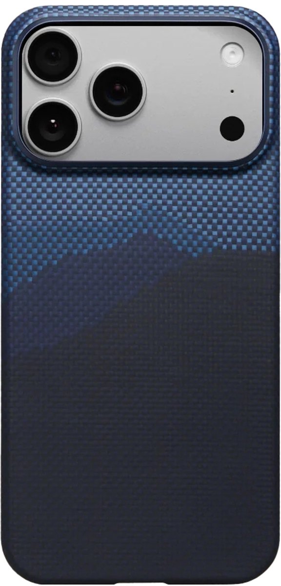 Pitaka Ultra Slim Hoesje iPhone 17 Pro Max – Compatibel met MagSafe – Krasbestendige Camera Bedieningsknop – Vervaardigd uit Luchtvaartwaardige Aramidevezel - Blauw