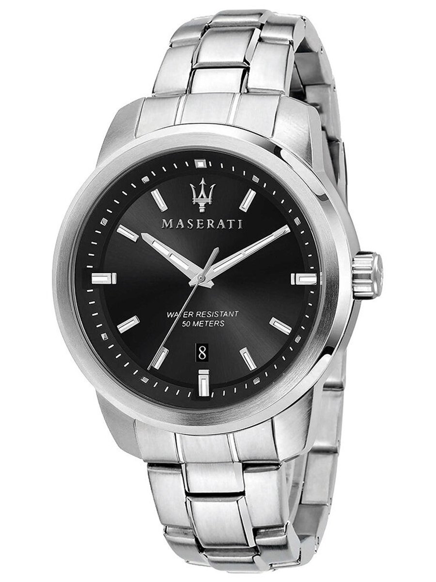 Maserati Successo Horloge - Maserati heren horloge - Zilver - diameter 44 mm - roestvrij staal