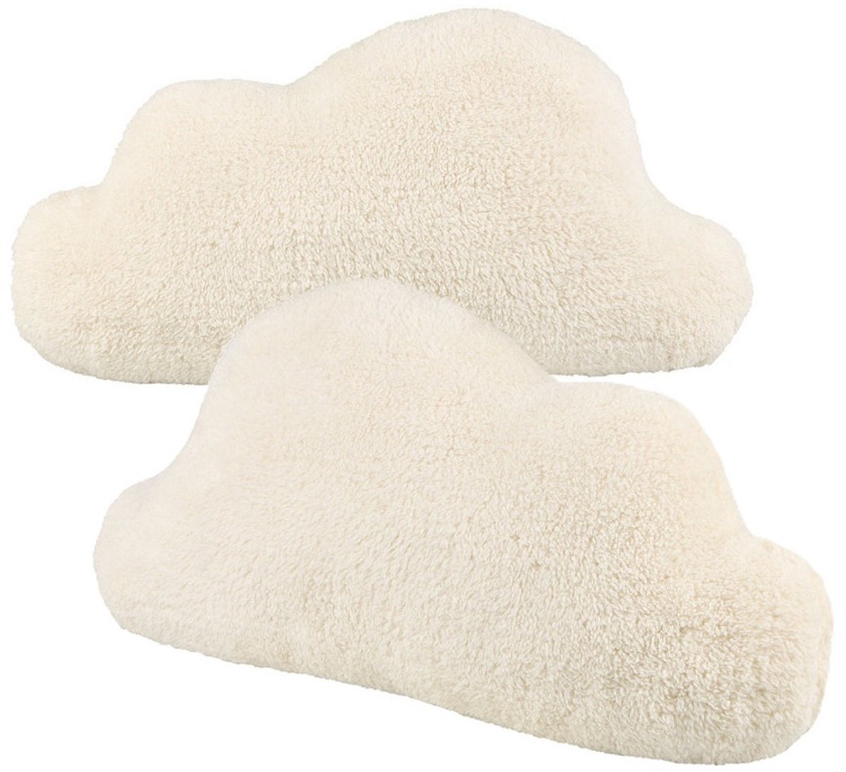 Ostaria Sierkussen wolk - 2x - decoratiekussen - wit - 50 x 30 cm - polyester - kinderkamer