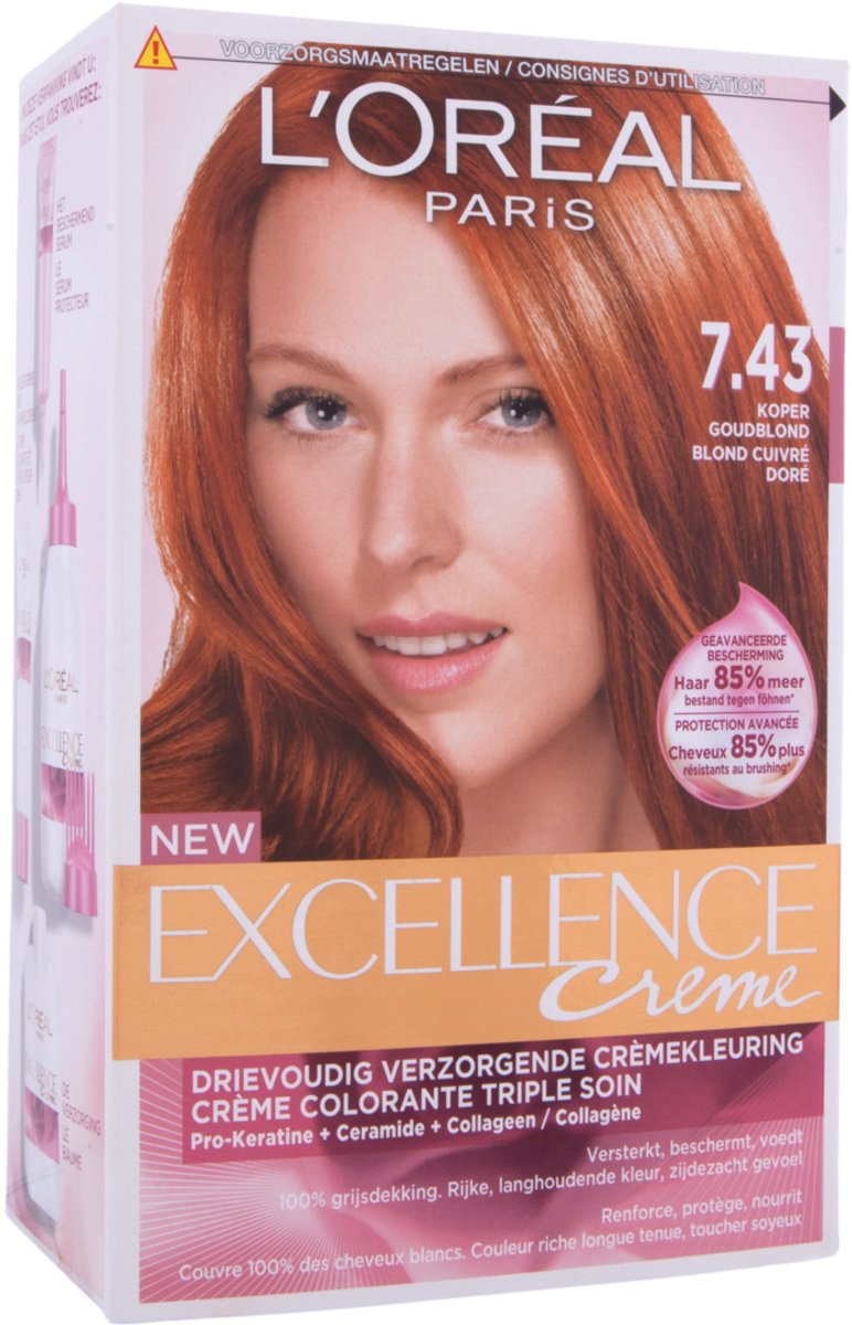 L’Oréal Paris Excellence Crème 7.43 - Koper Goudblond - Haarverf