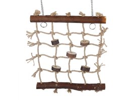 Klimtouw Ladder voor Vogels - Natuurlijke Kooi Accessoire voor Papegaaien - Interactief Vogelspeelgoed met Hennep - Stimulerend Klimspeelgoed