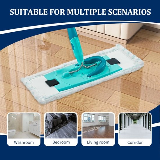 Vier vervangende mophoezen Geschikt voor LEIFHEIT CLEAN TWIST M ERGO MICRO DUO, vervangende microvezelmoppads voor de platte mop, en accessoires voor de natte en droge mopkop. van VIER — afbeelding 4