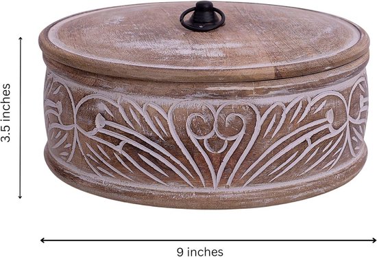 Handgemaakt houten Tortilla Warmer - Ideale Houder voor Chapati, Roti en Pannenkoeken - Natuurlijk Bruin — afbeelding 4