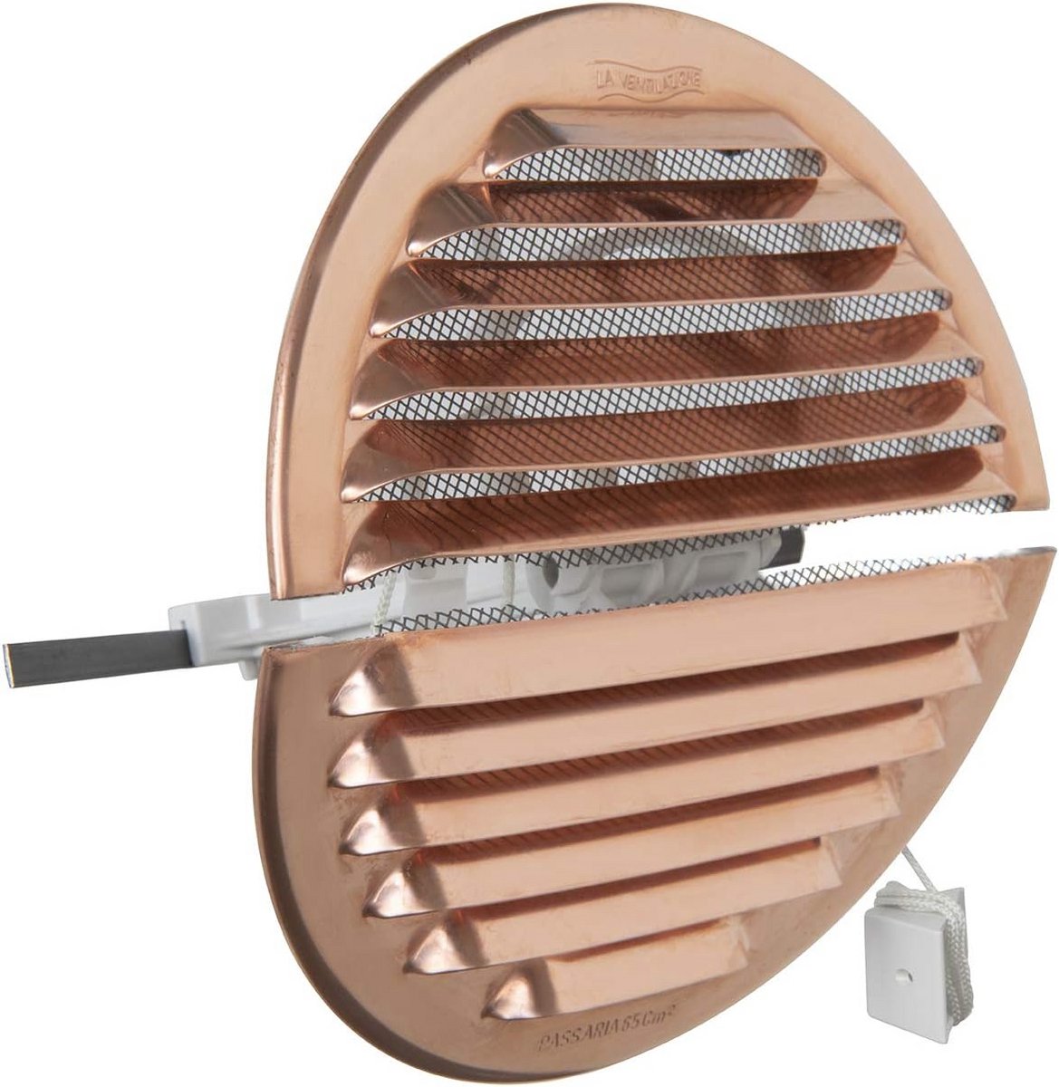 Rond Ventilatierooster Ø155mm - Opvouwbaar Koper met Insectennet