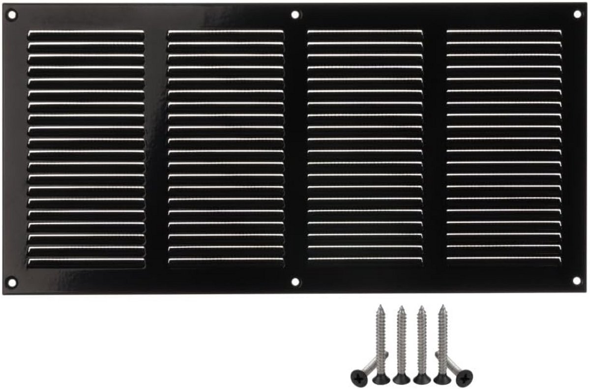 Metalen ventilatierooster met insectenbescherming 400 x 200 mm - Ventilatieoplossingen voor binnen en buiten