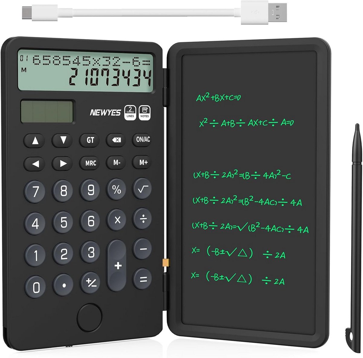 Draagbare Calculator met Notepad en 12-cijferig Display