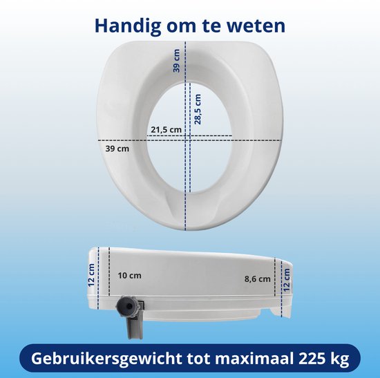 Toiletverhoger Ticco 2G met deksel - Verhoging van 10 cm - Gemaakt in de EU