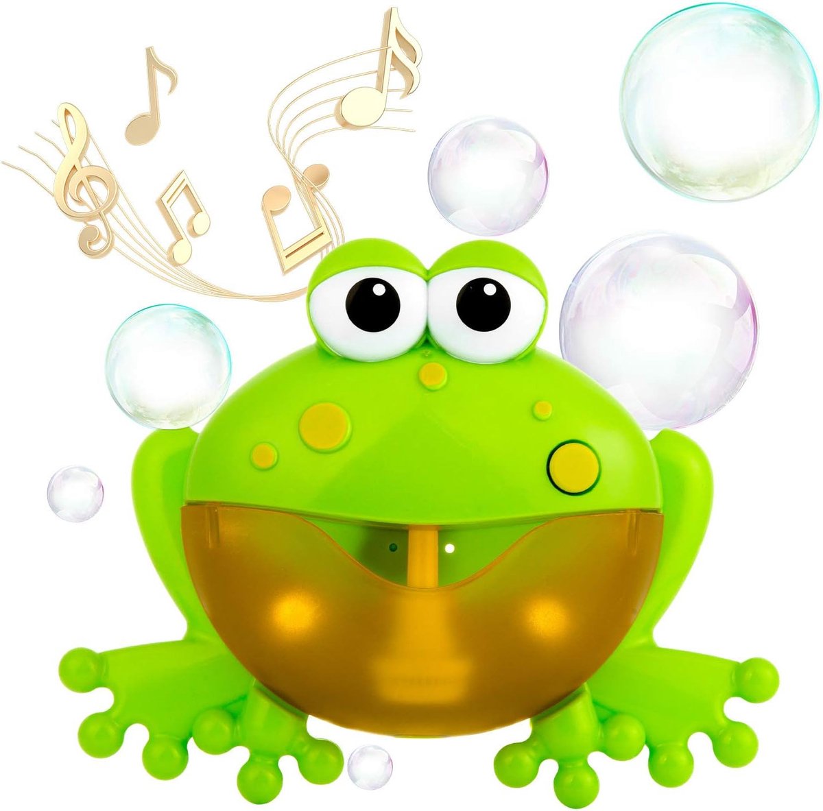 Trendmix Bubble Froggie Bad Speelgoed – Muzikale Kikker met Zeepbellen en 12 Liedjes – Schuimgenerator Bad Speeltje Baby & Peuter – Groen/Geel