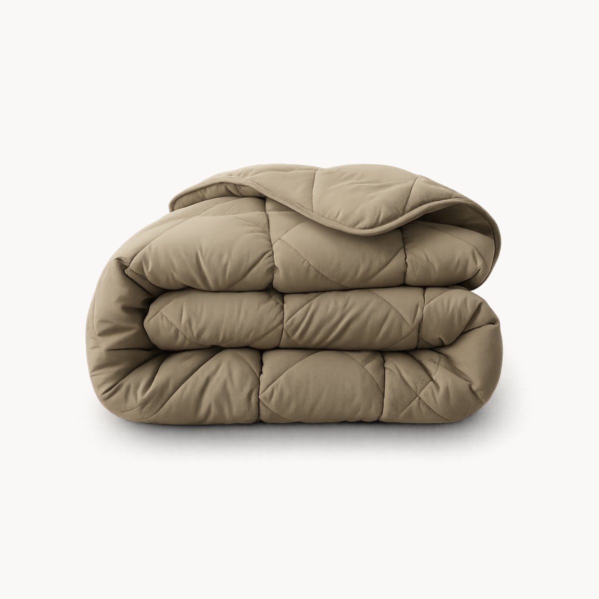 HappyBed Dekbed zonder overtrek 200x200 - Bedrukt dekbed zonder hoes - Hoesloos Dekbed met Print - Wasbaar - Tweepersoonsdekbed - Sand