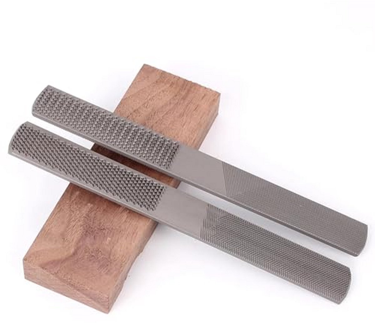 4-in-1 Halfronde Platte Rasp - Koolstofstalen Handrasp voor Hout, Metaal en Leer