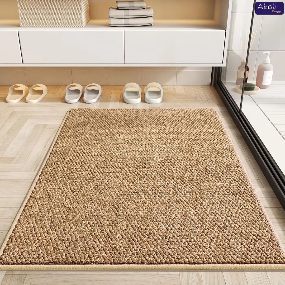 Vuilvangermat voor binnen - antislip deurmat voor binnen en buiten, wasbare deurmat, waterdichte entreemat, absorberende deurmat voor de entree, voordeur (Kameelgeel, 50 x 80 cm)