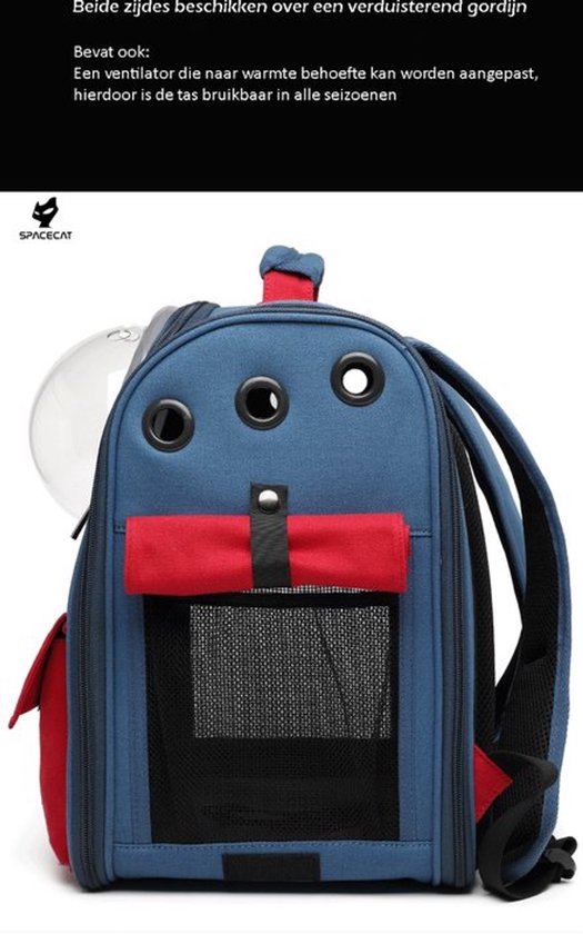 Space Cat - Sac à dos - Sac de transport - Sac de voyage - Carrier - Sac de transport - Animal de compagnie - Chats - Petits Chiens - Zwart