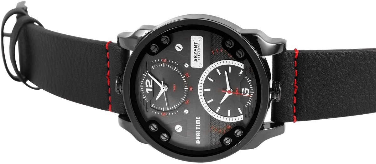 AKZENT Herenhorloge van imitatieleer Jabid Akzent Exclusief herenhorloge met imitatieleren band