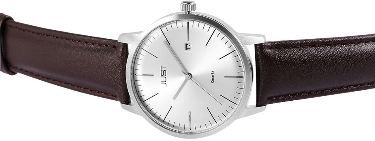JUST Herenhorloge van echt leer Emerick Just JU220 analoog herenhorloge met echte leren band