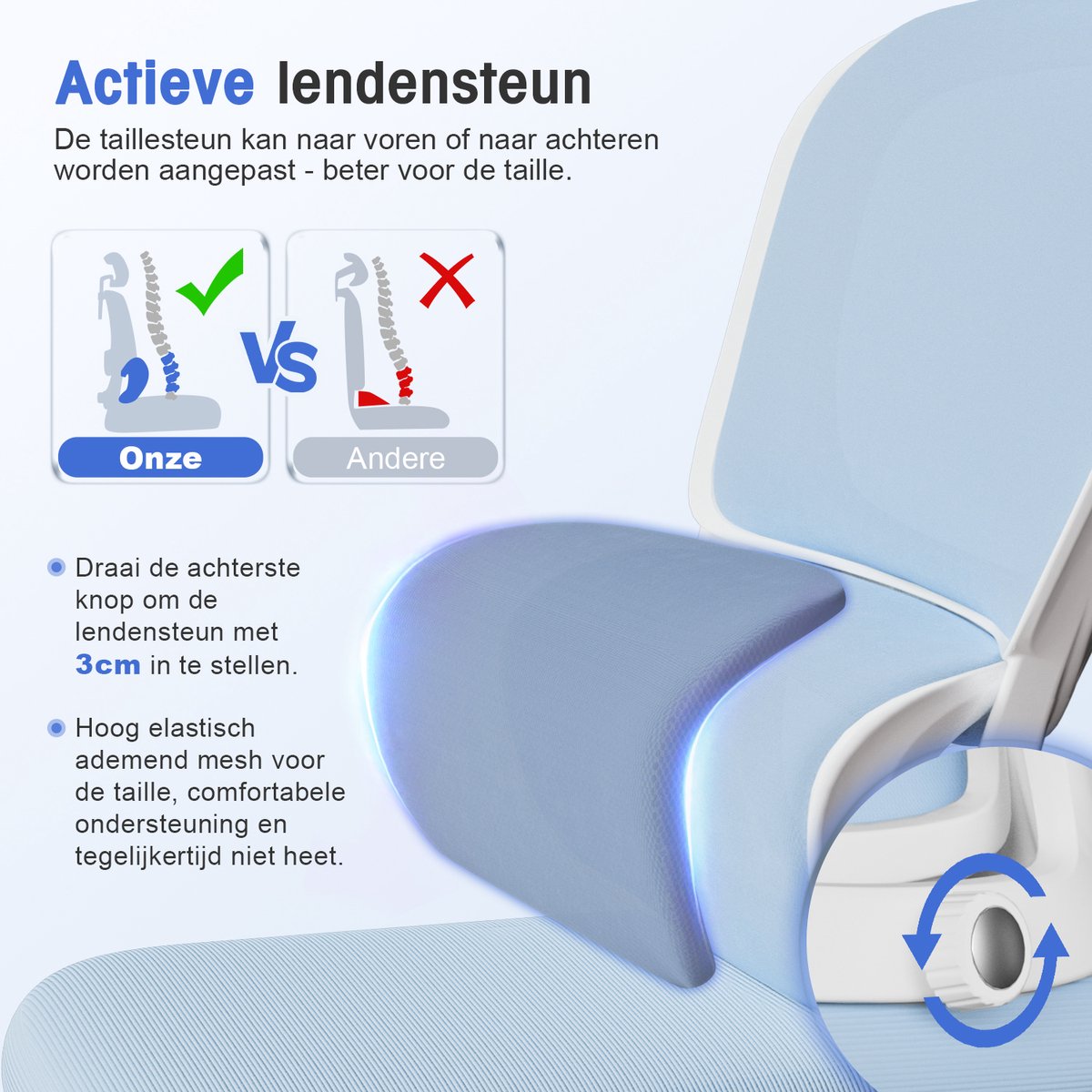 Qingdao Hiaonyx Ergonomische Bureaustoel met Inklapbare Armleuningen - afbeelding 3