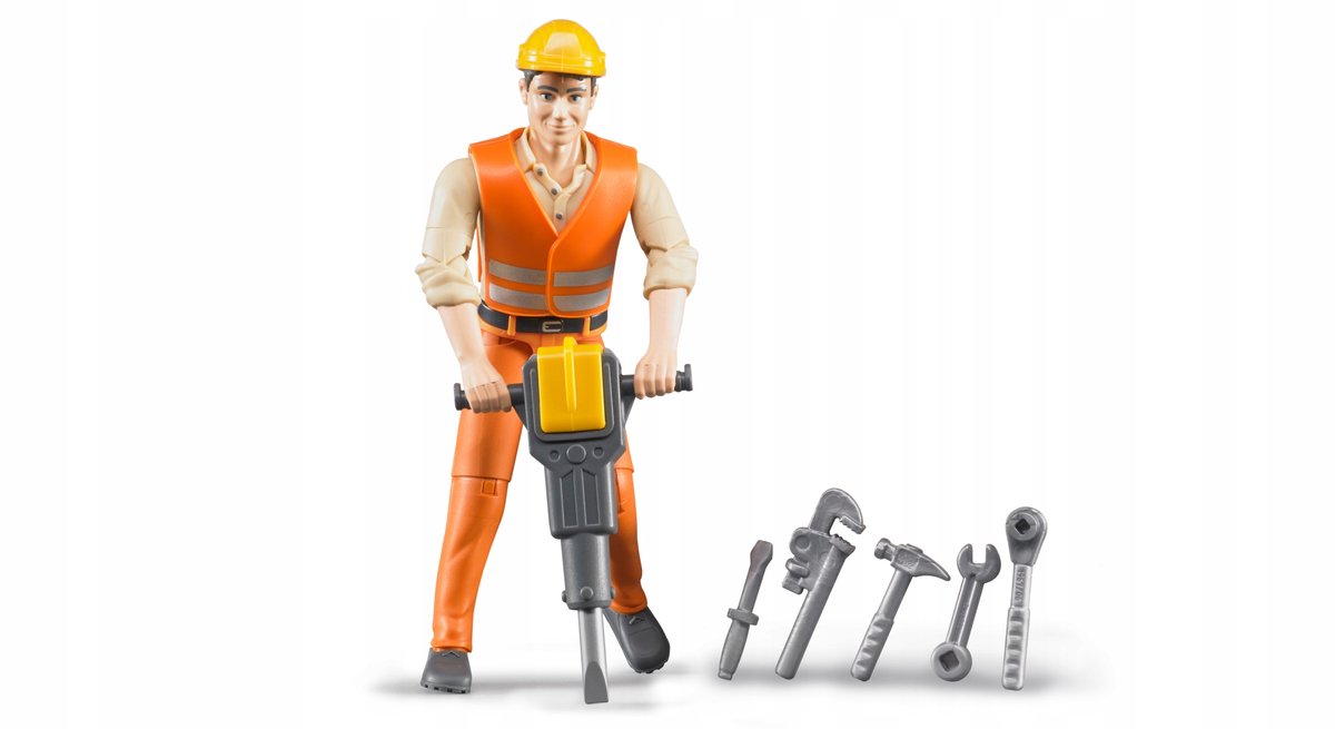 Bruder bworld Bouwvakker speelfiguur met accessoires thumbnail 2
