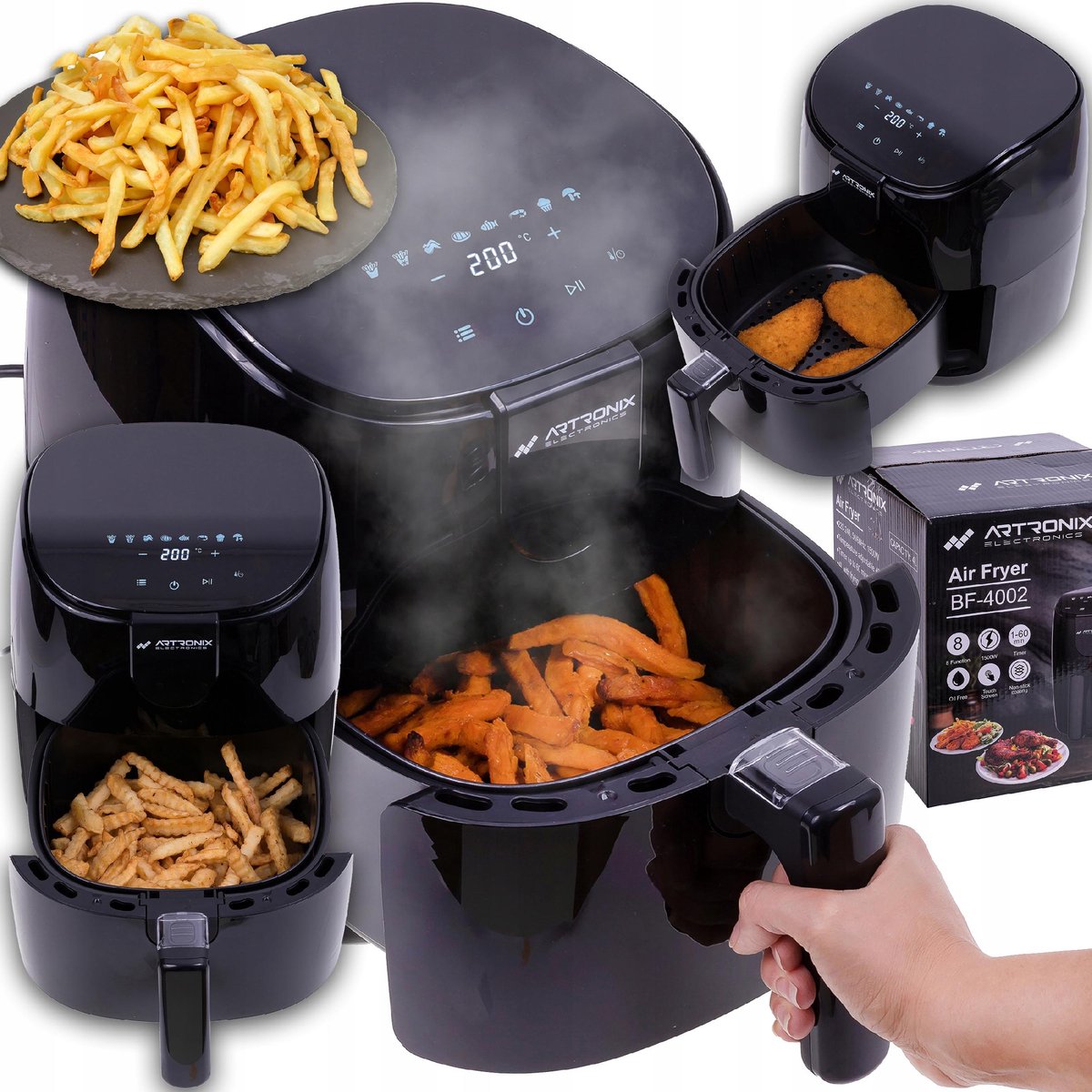 Artronix BF-4002 - Heteluchtfriteuse - 4L - 1500W - LCD-scherm