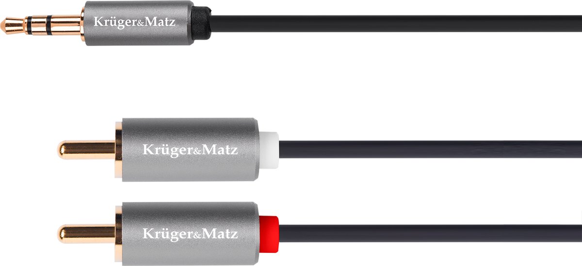 Krüger&Matz Basic - Audio Kabel - 10m - Jack 3.5mm naar 2RCA - Stereo