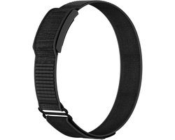 Strap-it Nylon bovenarmband geschikt voor Amazfit Helio - Comfortabele bicep band (Zwart)