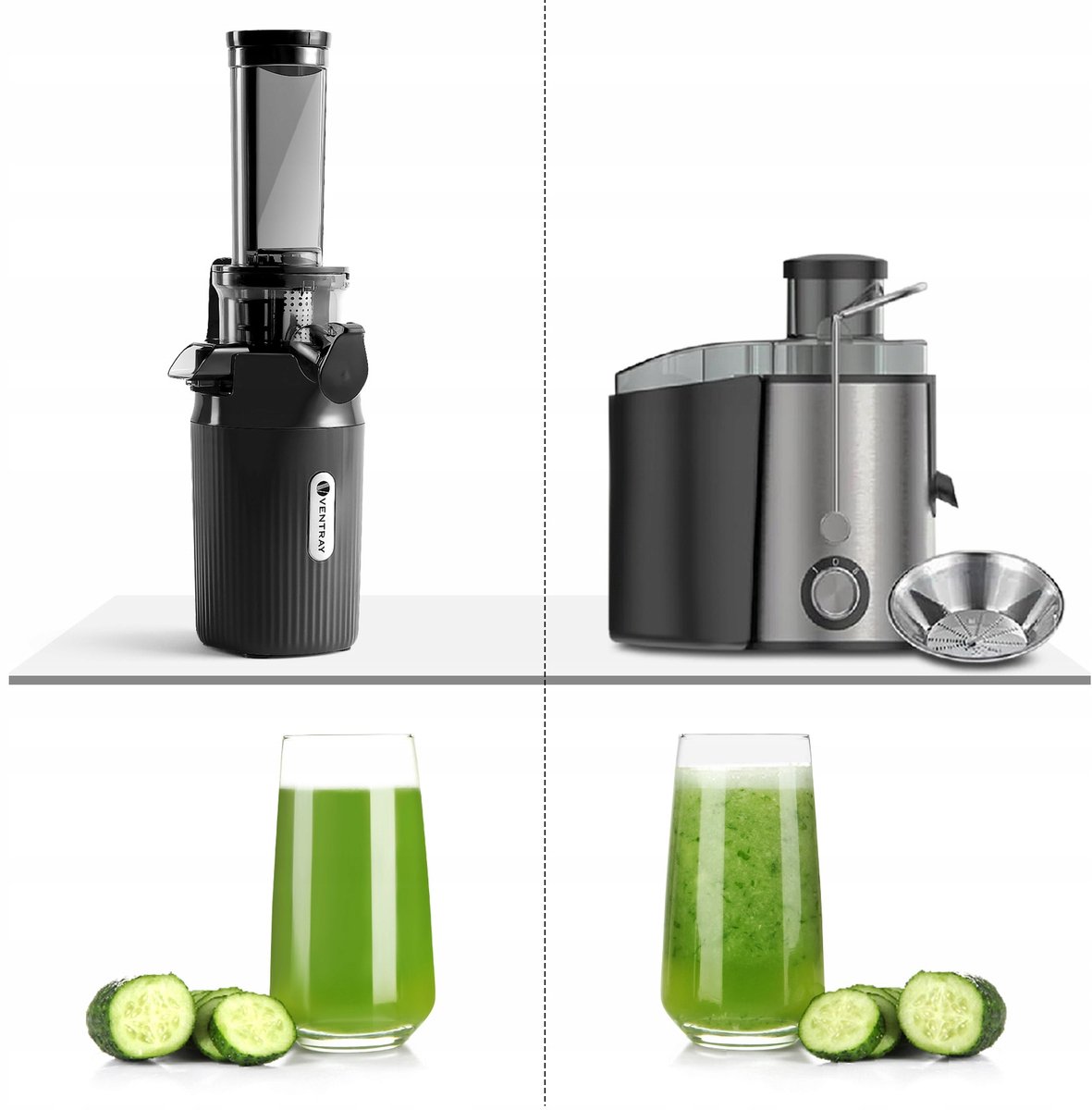 Ventray Essential Ginnie Juicer - compacte slowjuicer - zwart thumbnail 5