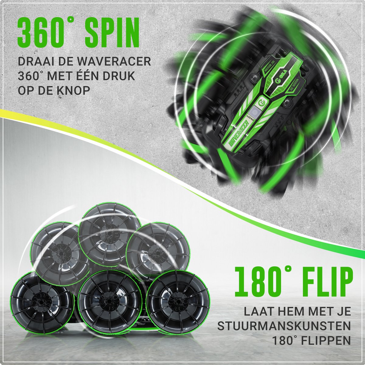 GILA Bestuurbare Auto All-Terrain - RC Auto met 2 Accu's - Waterdicht - Speelgoed Autos Jongens - Buitenspeelgoed - Race Car/Boot Land & Water - 1,5u Speelplezier - Radiografisch — afbeelding 6