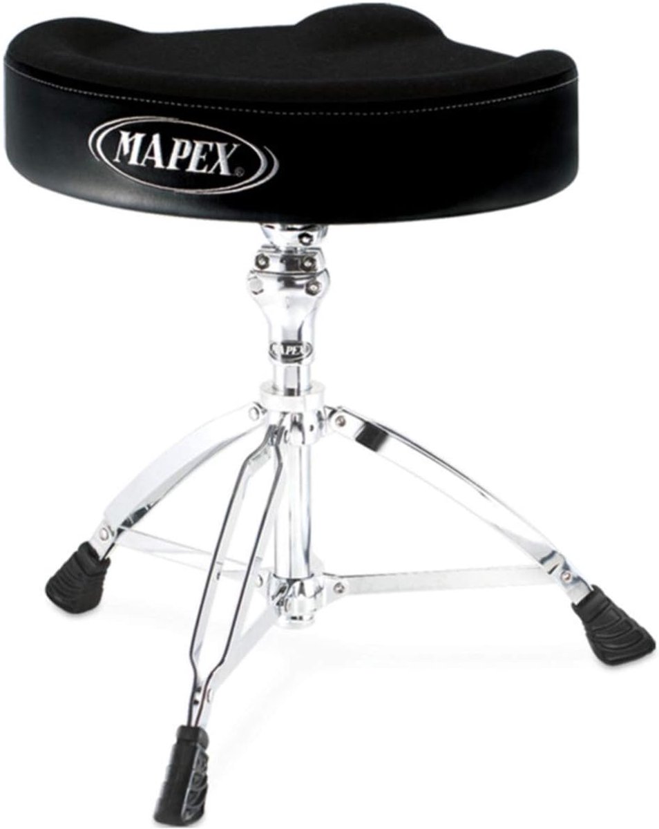 Drumkruk Zadel - Drumstoel - Muziek Maken - Stevig Metalen Frame - 43cm Zitdiameter - Rood