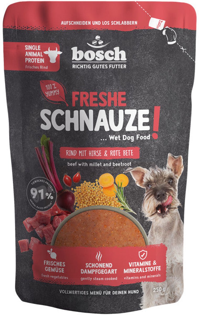 bosch Freshe Schnauze Nassfutter - Rind mit Hirse & Rote Bete | 8x250g