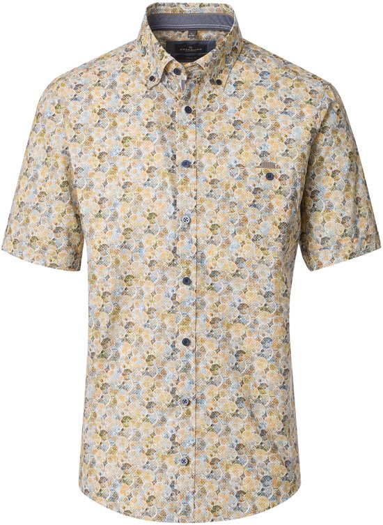 Casa Moda - Chemise Manches Courtes - Hommes - XL - Jaune - Katoen - 126130471