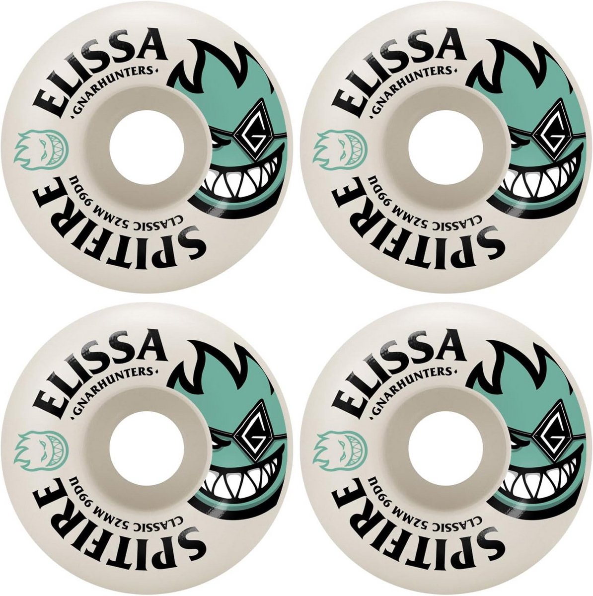 Set van 4 Skateboard Wielen 52mm 99a (Classic)