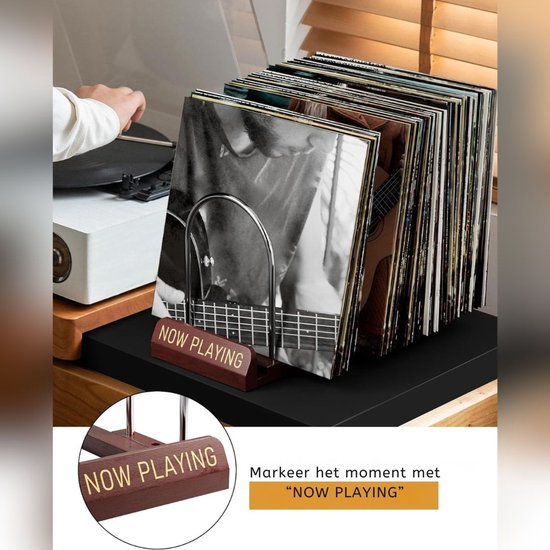 Système de rangement LP SNJY® - Porte-vinyles - Porte-disques - 30P x 15L x 20H cm - Bois