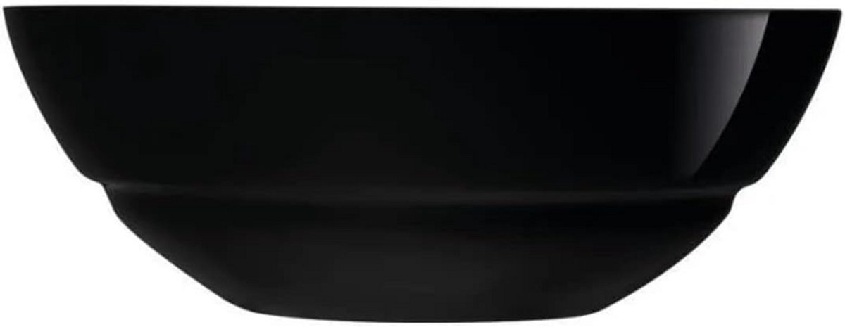 Grote Saladeschaal Zwart Glas 27 cm - Hitte- en Vaatwasserbestendig