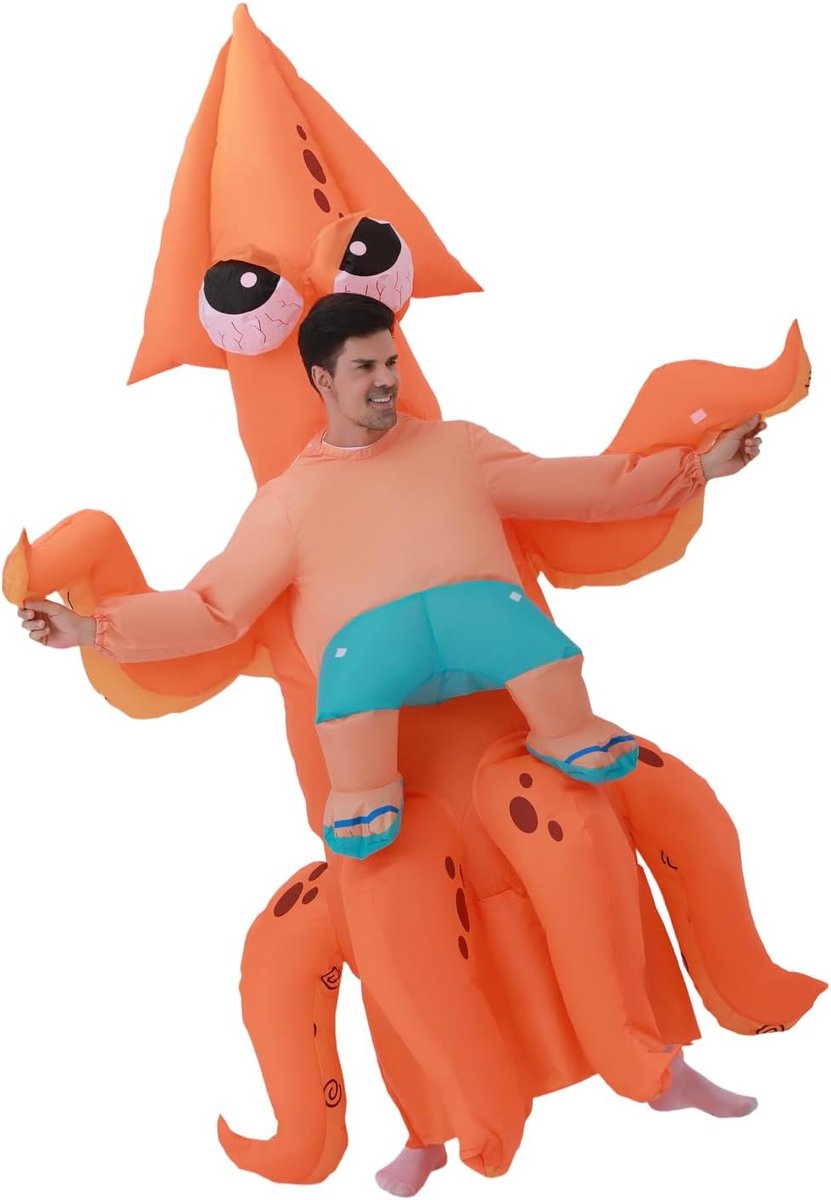 Opblaasbaar Octopus Kostuum voor Volwassenen - Grappig Halloween Outfit Unisex
