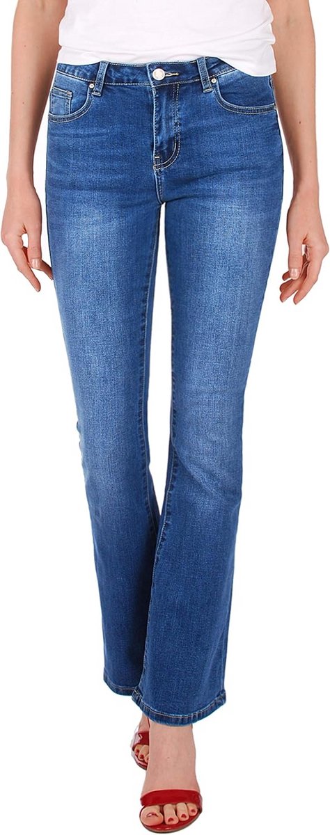 Dames bootcut jeans normale taille stretch denim