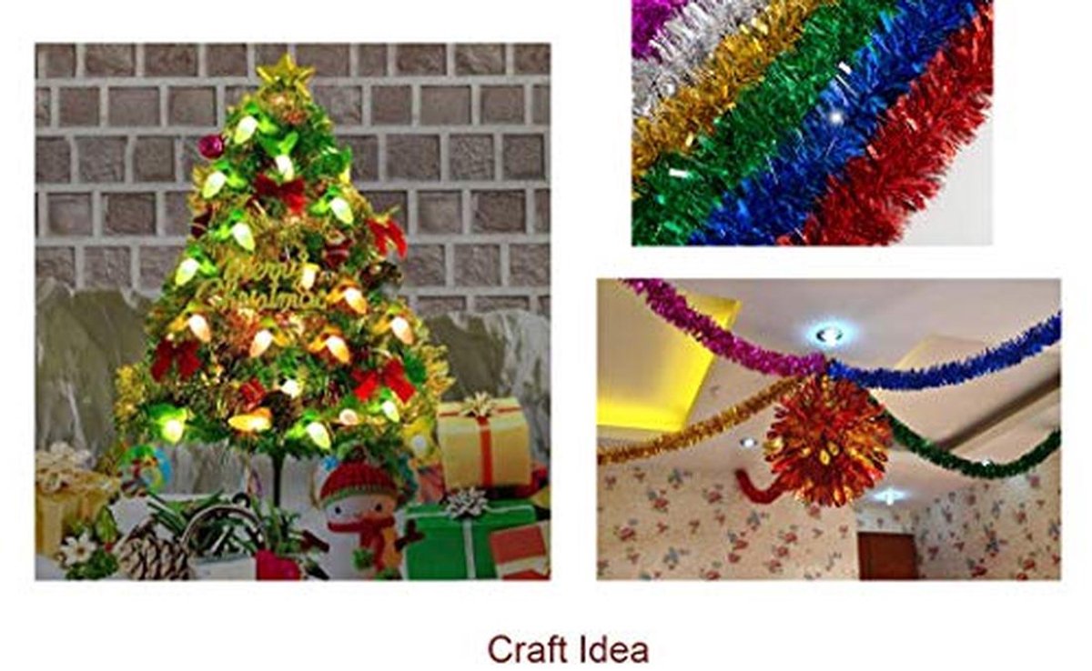 Luxe Zilveren Kerstguirlande - 10 Yards Dikke Folie Slingers – foto 2