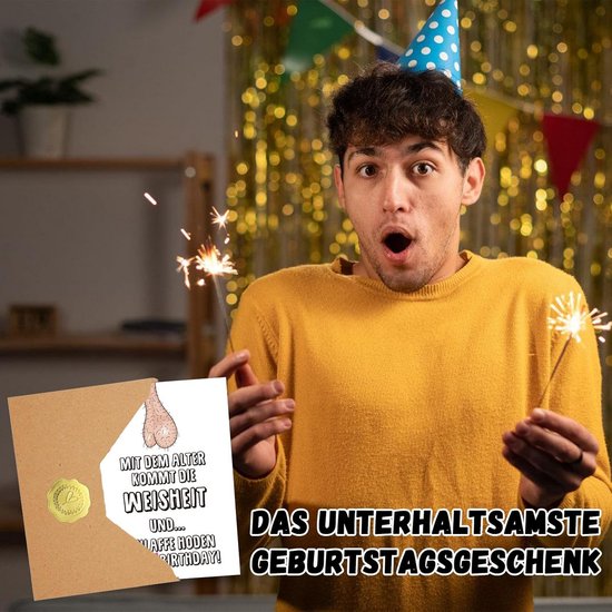 Grappige Verjaardagskaart voor Mannen met Gratis Stickers en Envelop | bol