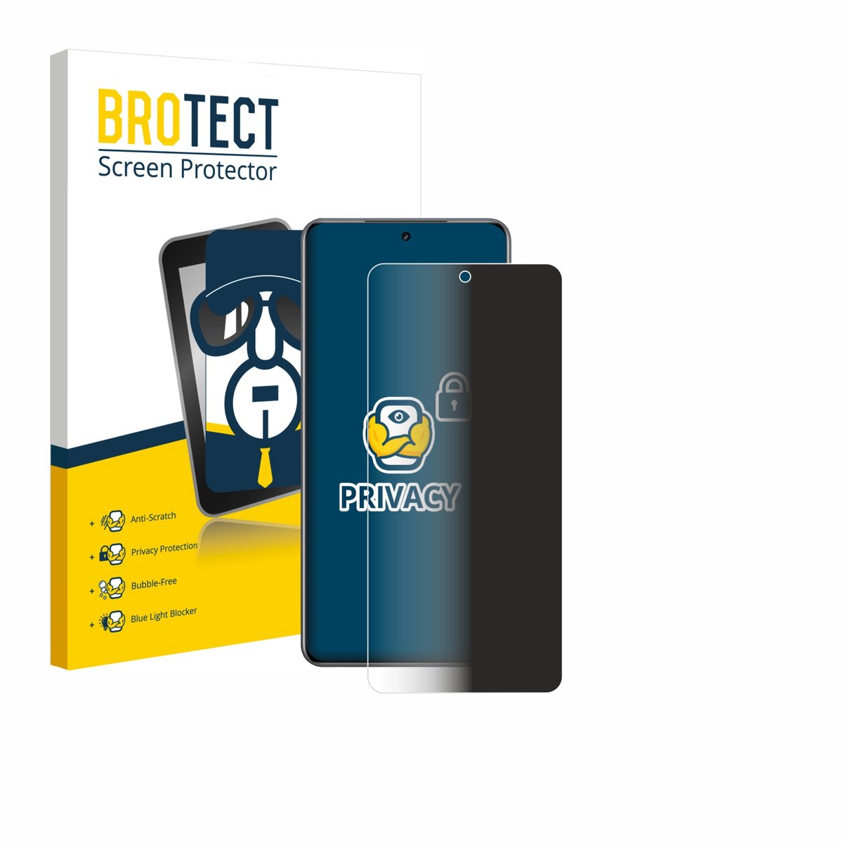BROTECT - privacy screenprotector voor realme Neo 8 - Folie Beschermfolie Blauwlichtfilter