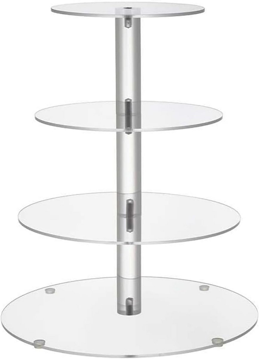Ronde Taartplateau 4 Lagen Acryl voor Bruiloft en Feest