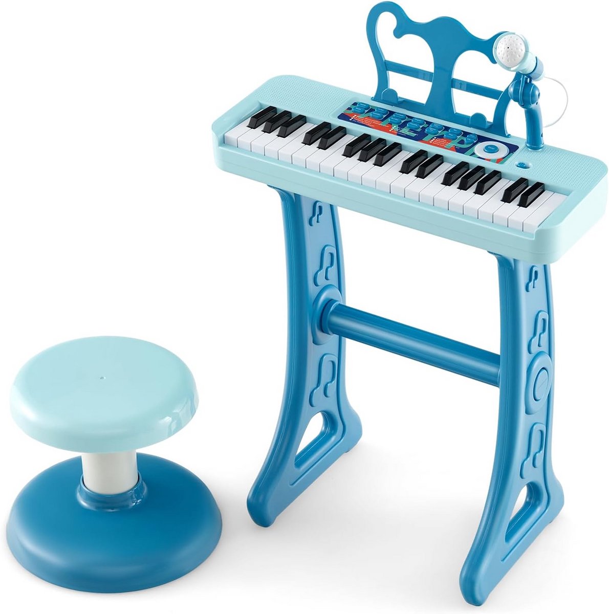 Kinderspeelgoed Piano met 37 Toetsen, Microfoon en Krukje - Leer en Speel Muziek