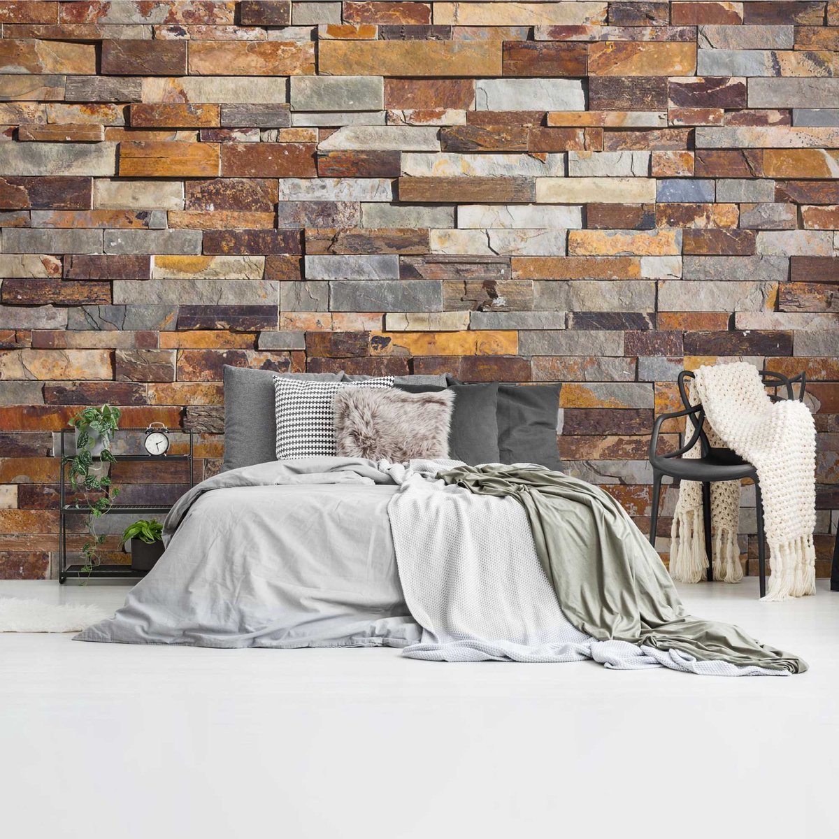 Fotobehang Natuurstenen muur - 260 x 384 - Vlies - REINDERS