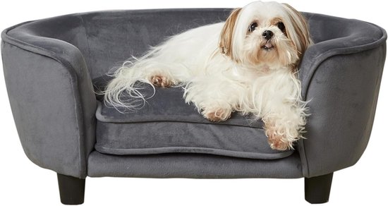 Hondenmand Sofa Donkergrijs 67,5x40,5x30,5 cm - Zacht & Sjiek met Rugleuning