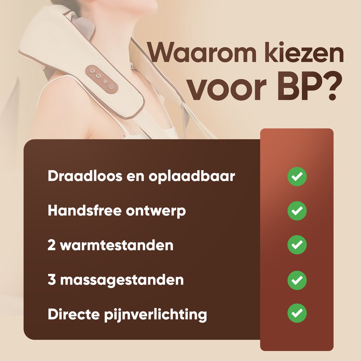 BP Goods Nekmassage Apparaat met Warmtefunctie - afbeelding 2