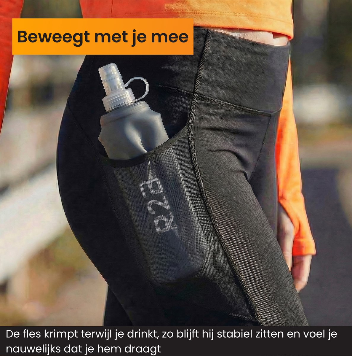 R2B Soft Flask 250 ML - Drinkfles Hardlopen - Opvouwbare Waterfles - Flexibele Drinkfles - Bidon/Drinkzak - Antraciet — cadeau in Sport & Outdoor - foto 3