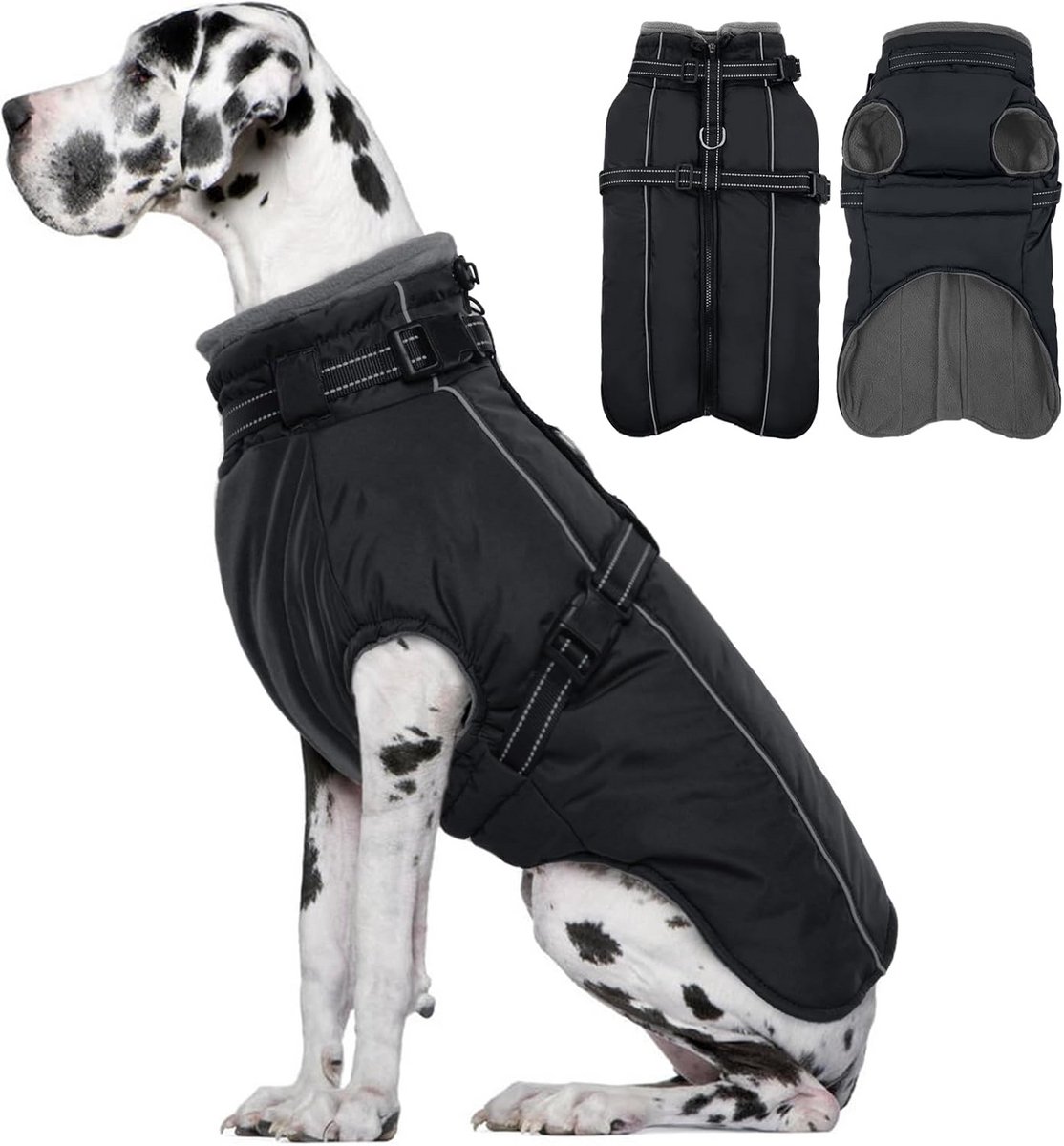 Waterdichte Winter Hondenjas met Fleece Voering - Winddicht & Verstelbaar