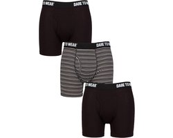 SockShop - Heren Sleutelgatboxers in Bamboe, 3-Pack in Effen en Gestreept