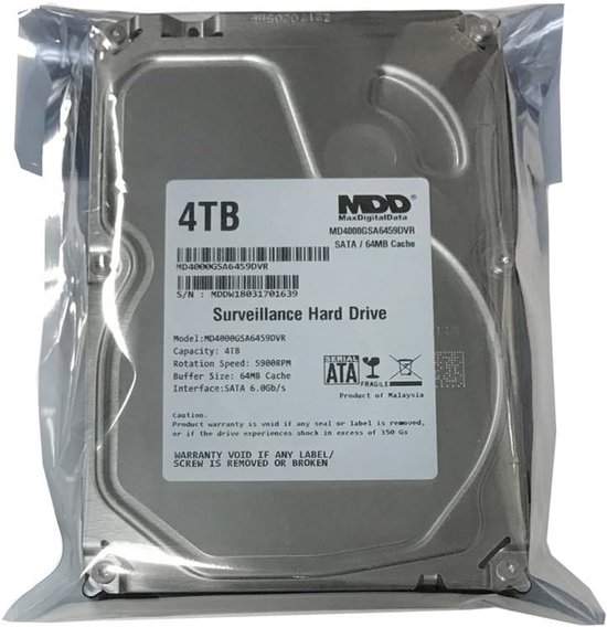 4TB Interne Harde Schijf voor CCTV en DVR Systemen - 3.5 inch SATA van Merkloos — afbeelding 3