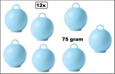 12x Ballon gewicht Kettlebell lichtblauw - 75 gram - Tafeldecoratie thema feest ballon party festival