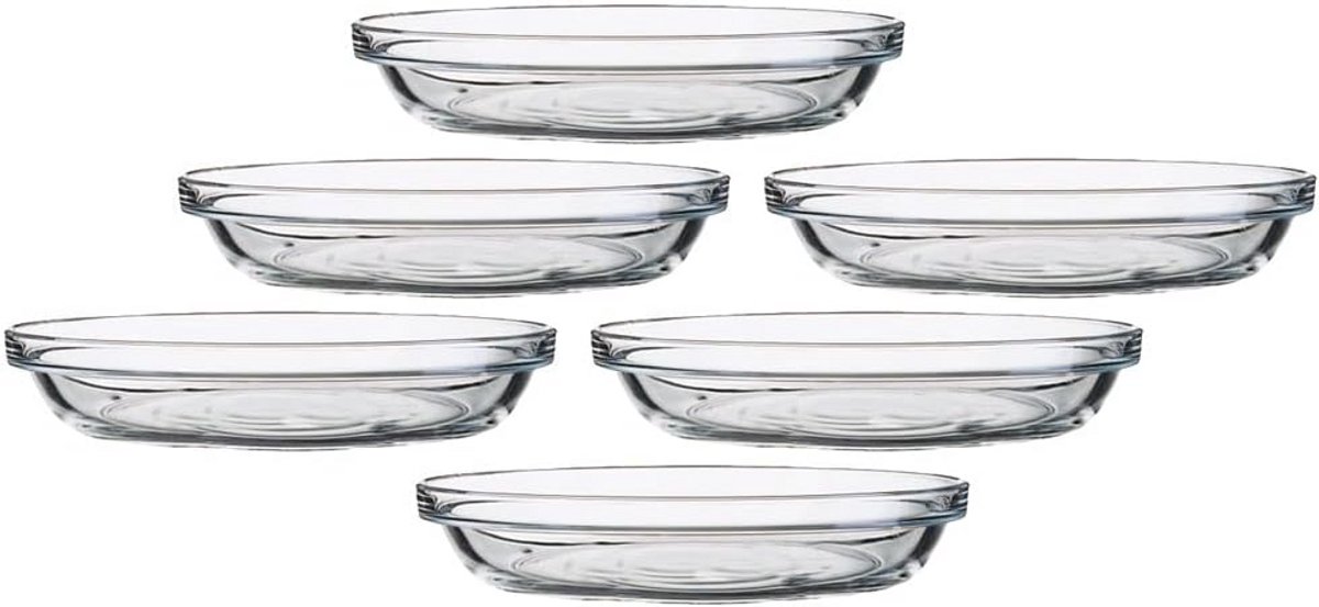 Set van 6 Stapelbare Glazen Schaaltjes Voor Dessert en Desserts, 14,5 cm